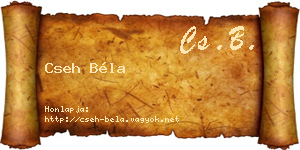Cseh Béla névjegykártya