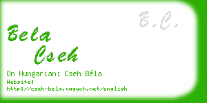 bela cseh business card